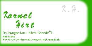 kornel hirt business card